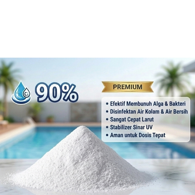 kaporit 90% untuk kolam renang (bubuk) klorin