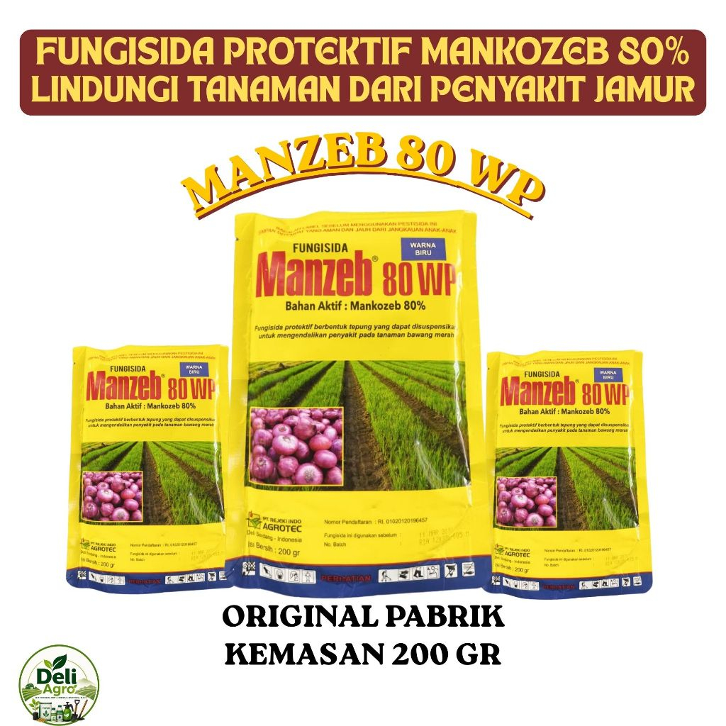 Fungisida MANZEB 80 WP 200gr Mankozeb 80% Warna Biru Pengendali Penyakit Jamur Tanaman
