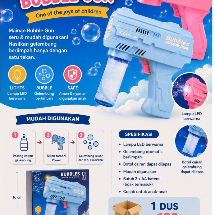 BUBBLE BESAR BALON SABUN GELEMBUNG - MAINAN ANAK SABUN BUBbLE GUN - BUBLE GELEMBUNG SABUN