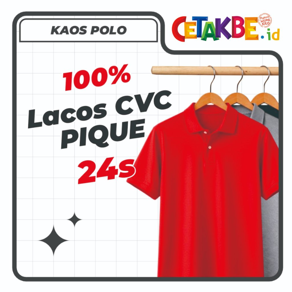 KAOS POLO PREMIUM LACOS CVC PIQUE 24 S KAOS POLO WANITA & PRIA KAOS LACOS CVC PIQUE 24 S