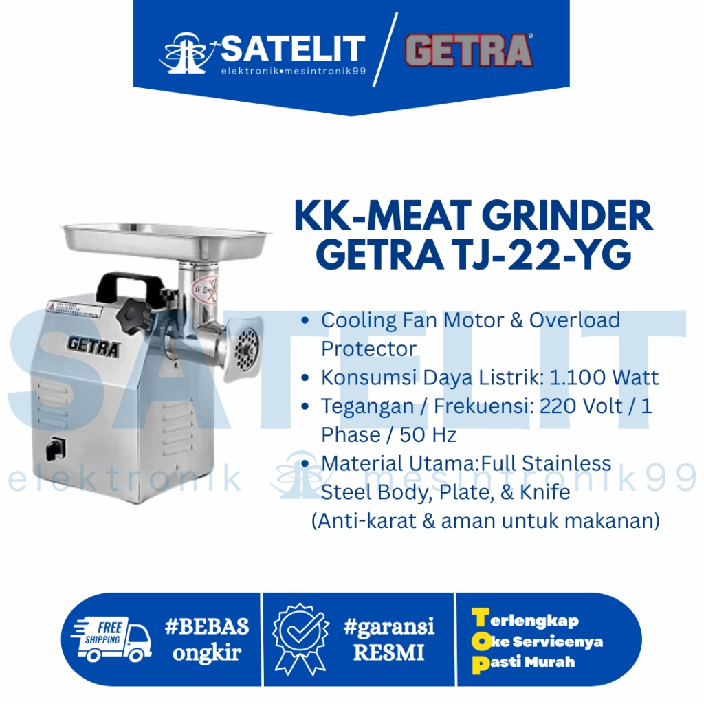 KK-MEAT GRINDER GETRA TJ-22-YG - Alat Giling Daging Ayam Ikan Kacang Bumbu Bakso Murah
