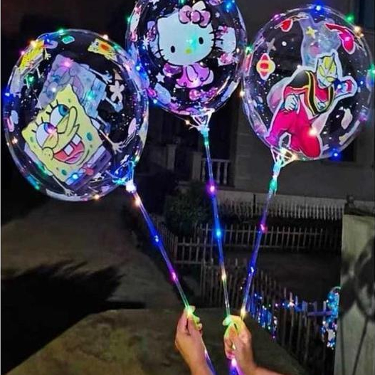 Balon Dekor/Bentuk Lampu/Balon Printing Karakter Lampu - Balon Dekor LED