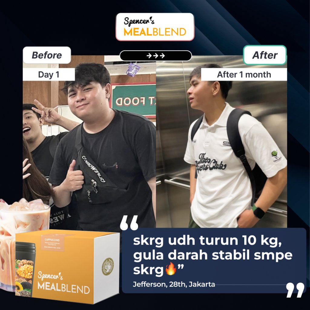 Spencer's MealBlend - Meal Replacement Protein Lezat Rendah Kalori Minuman Post Workout Cutting