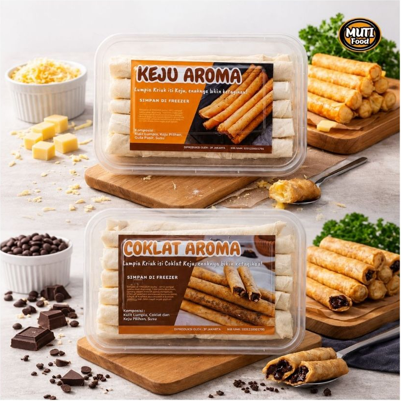 Keju aroma / Coklat Aroma | Lumpia keju dan coklat kriuk isi 10pcs frozen