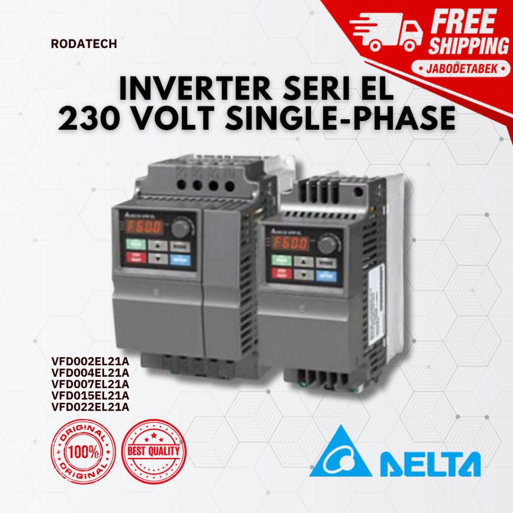 DELTA INVERTER VFD EL SERIES - VFD002EL21A - VFD004EL21A - VFD007EL21A - VFD015EL21A - VFD022EL21A21