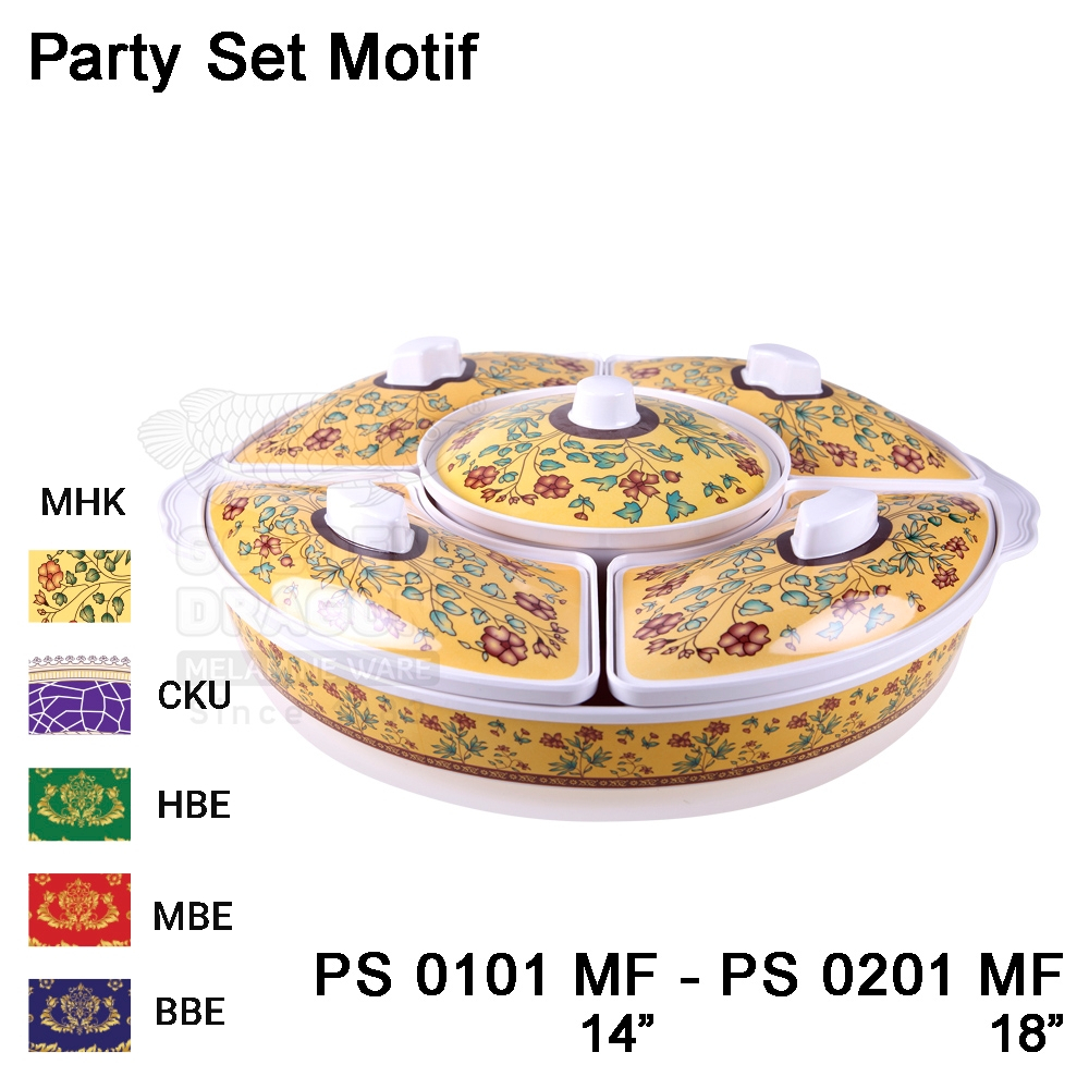 Golden Dragon Party Set Melamine Motif