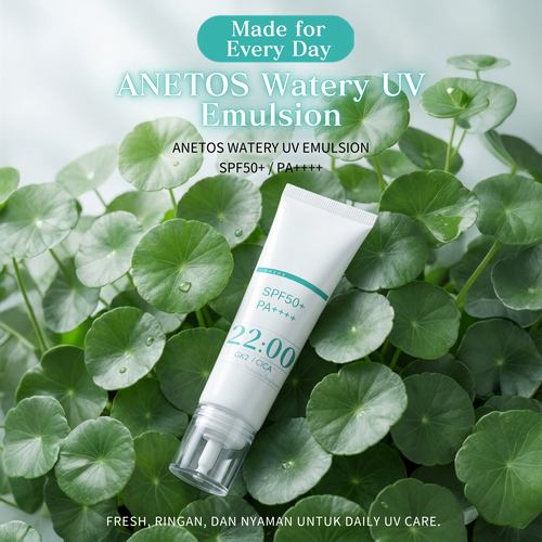 ANETOS Watery UV Protective Emulsion Sunscreen SPF50+ PA++++ Matte untuk Kulit Berminyak 50 g
