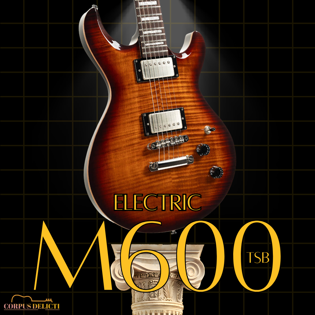 Cort M600 TSB Electric Guitar Original Double Cut dengan Dual Humbucker untuk Rock, Blues, Recording