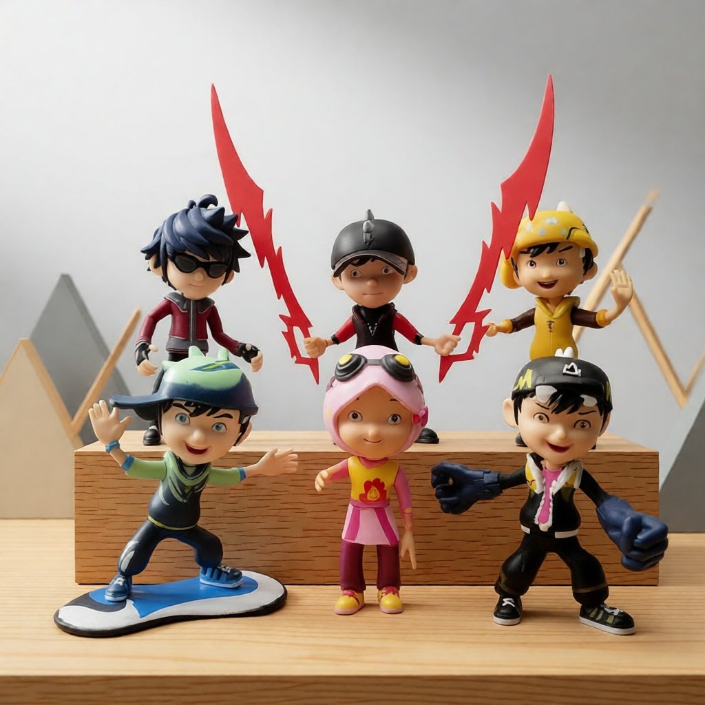 Figure/Mainan Anak/Topper cake Figure Boboiboy Supra Halilintar set 5pcs
