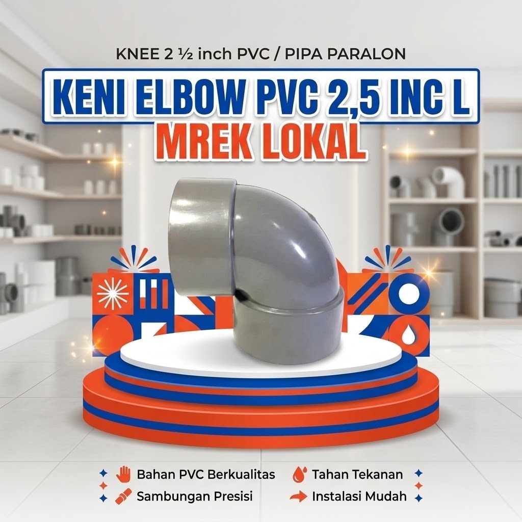 Knee 2 1/2 inch PVC / Keni Elbow 2,5" inch L pipa paralon Mrek Lokal