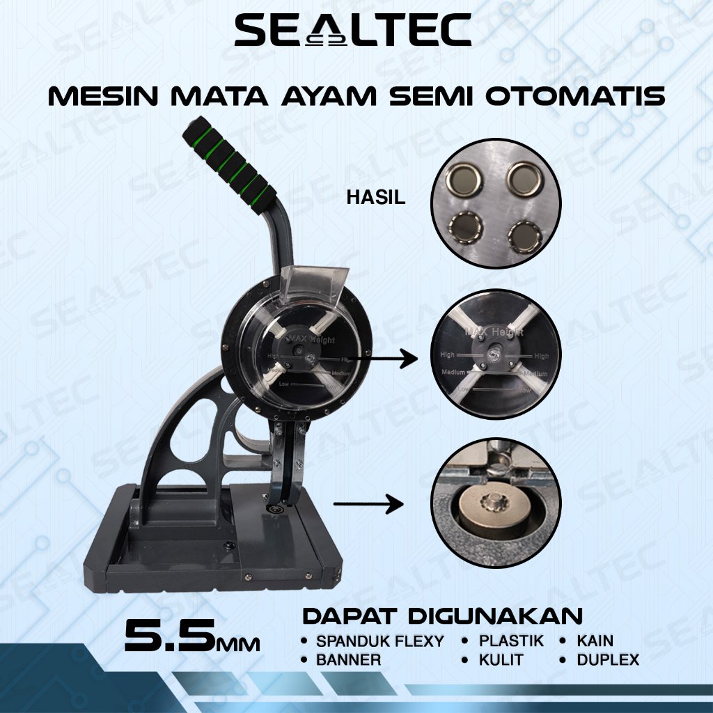 Sealtec Alat / Mesin Semi Otomatis 10 & 5.5mm Mata Ayam / Itik / Press Plong Banner