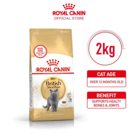 Royal Canin British Shorthair Adult (2kg) Dry Makanan Kucing Dewasa - Feline Breed Nutrition