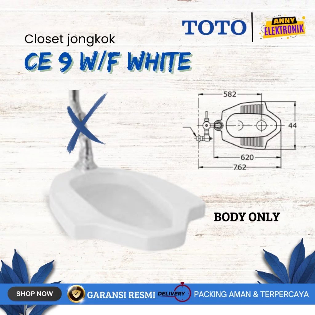 Closet jongkok TOTO CE 9 White BODY ONLY / Kloset jongkok TOTO CE9 ORIGINAL
