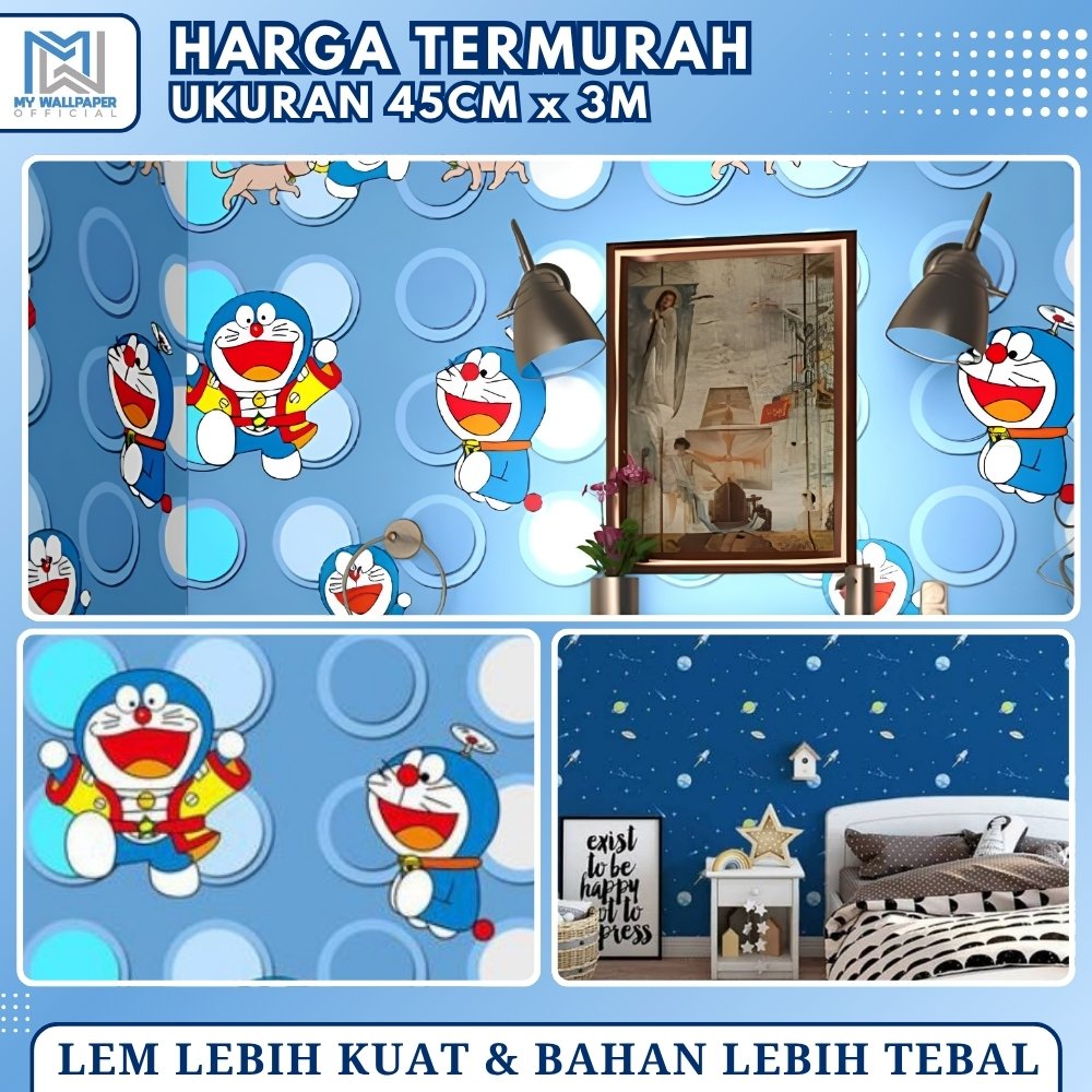 Wallpaper Dinding Doraemon Stiker Dinding Doraemon Walpaper Dinding Doraemon Dekorasi Aesthetic