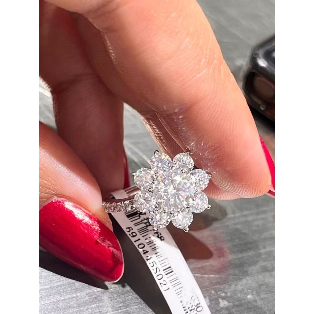 Cincin Berlian Moissanite Lengkap Sertifikat
