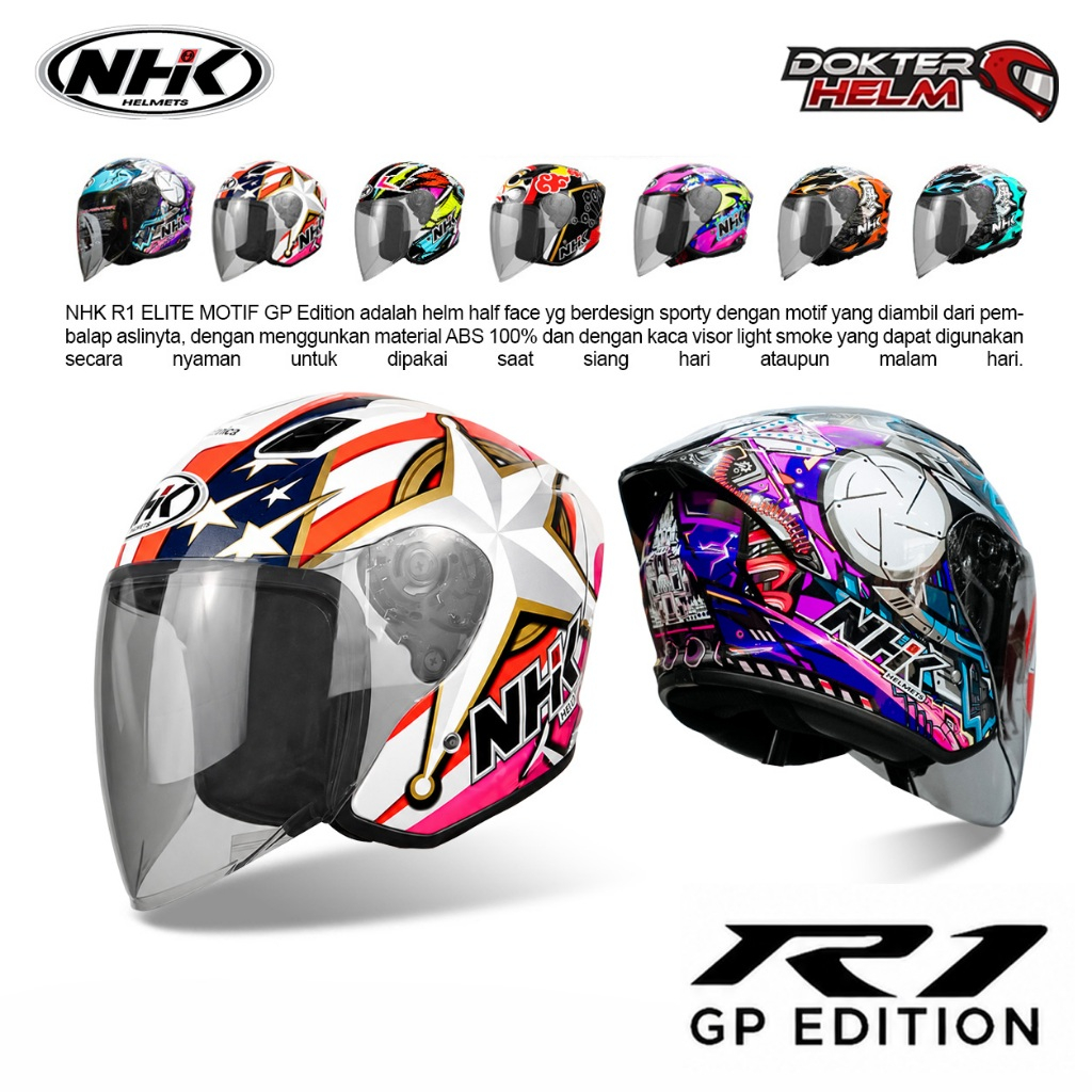 NHK R1 ELITE MOTIF SPECIAL GP EDITION - Helm nhk half face