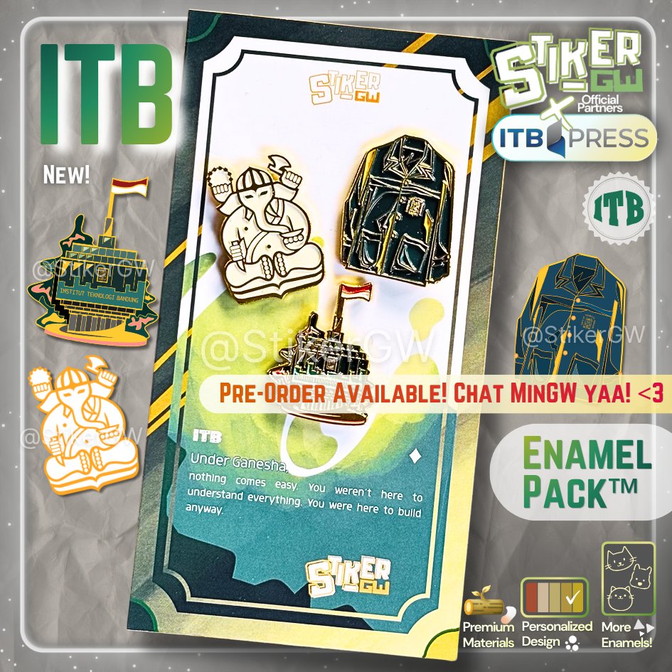 [BERIZIN RESMI] Enamel Pack ITB - 3 Enamel Emblem Pin Bros Institut Teknologi Bandung | StikerGW | P