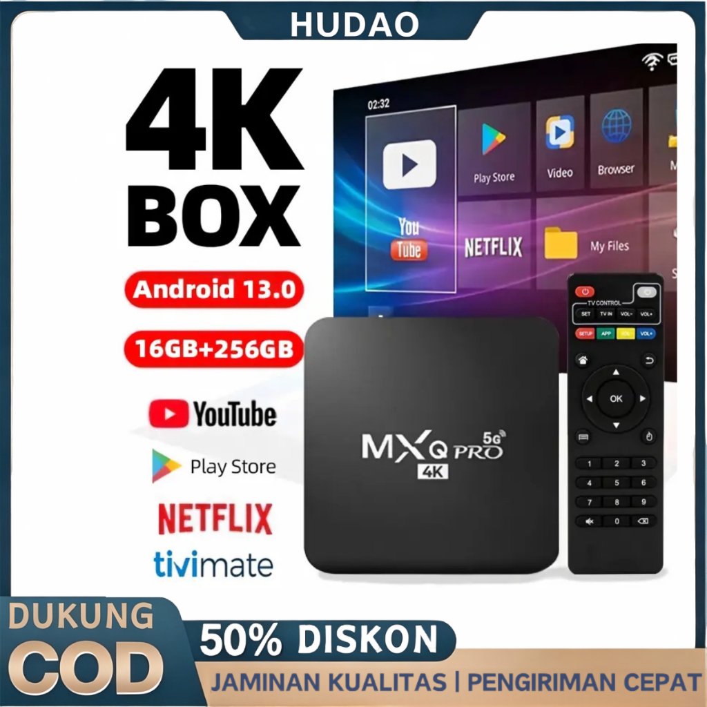 COD-Android Tv Box MXQ Pro Android 13.0os 2.4G WIFI 16gb Ram 256gb Rom STB 4K Smart TV Box Unlock Tv