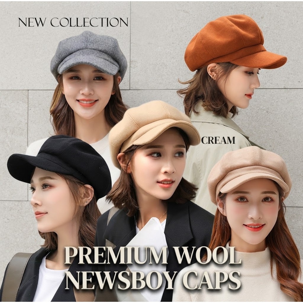 Topi Baret Apolo NewsBoy Caps Pria Dan Wanita Hat Bareta Topi Korea Import Terpopuler