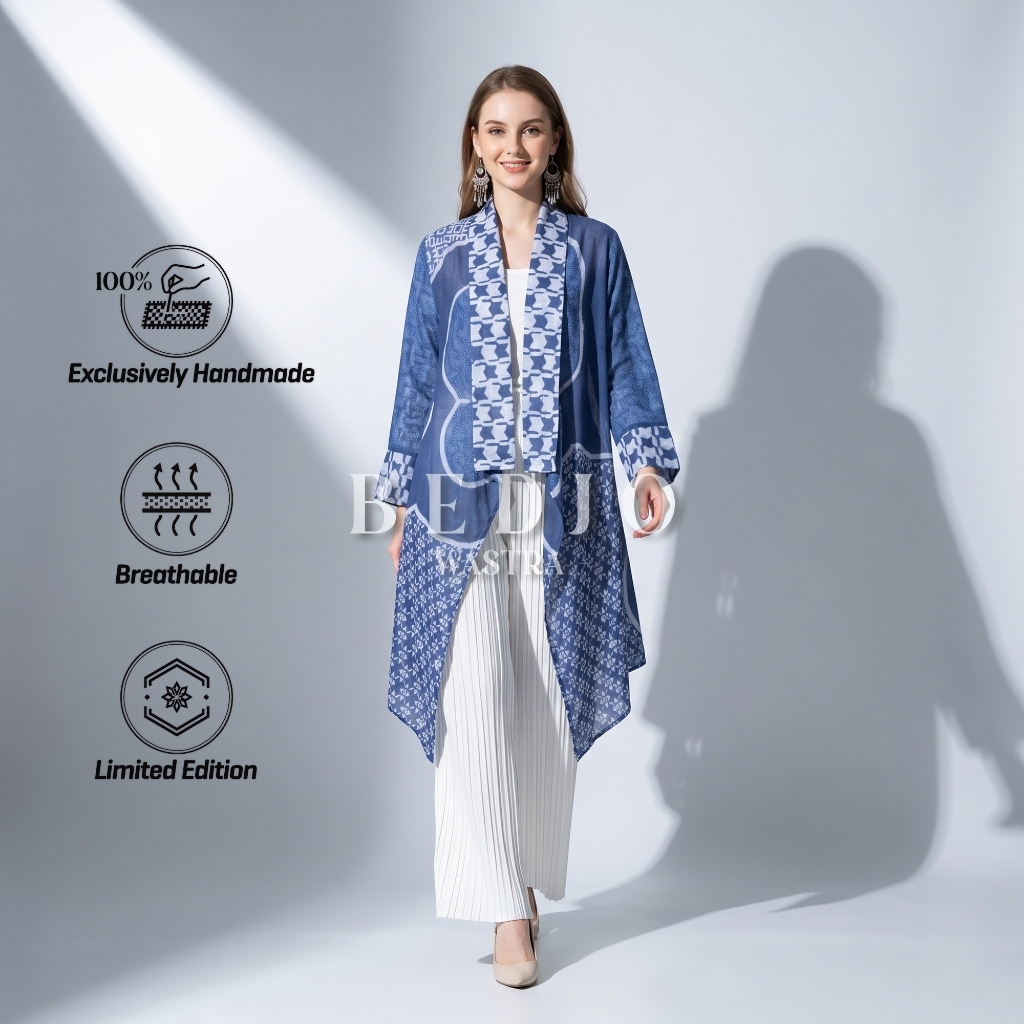 outer batik wanita modern lengan panjang premium