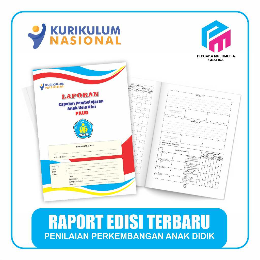 RAPORT PAUD kurikulum Nasional deeplearninng 2025 usia 3-6 th