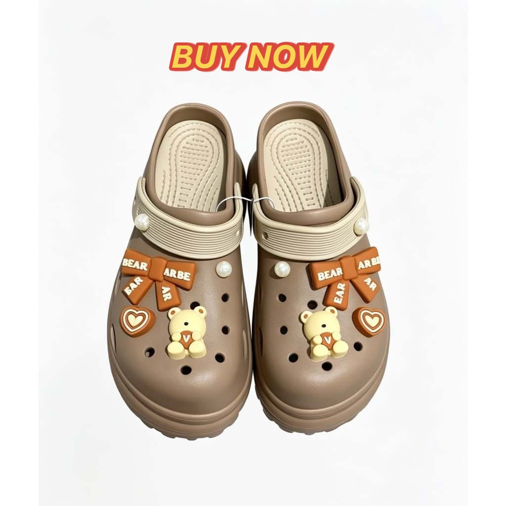 Sandal baim wanita remaja terbaru motif beruang tinggi 10cm promo
