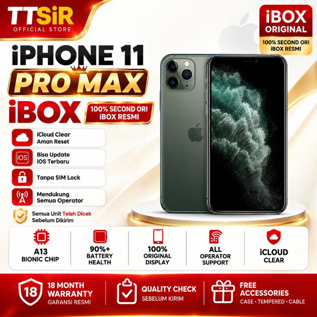 iPhone 11 Pro Max iBox Original 100% Second Ori iP 11 Second Bekas 64GB 256G