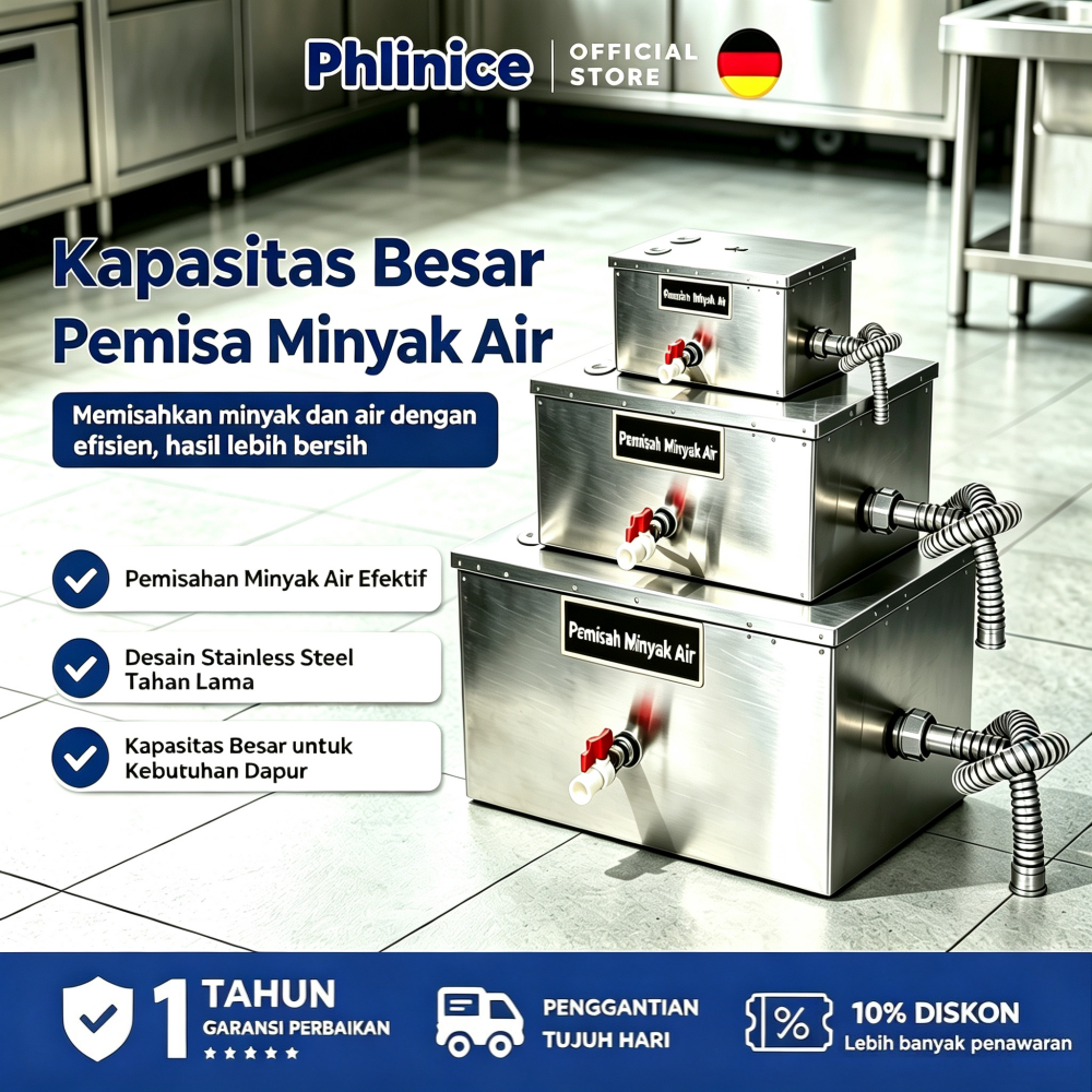 Phlinice Grease Trap Penyaring Lemak Dapur (penyaring minyak dari air) Dapur saringan lemak awet jug
