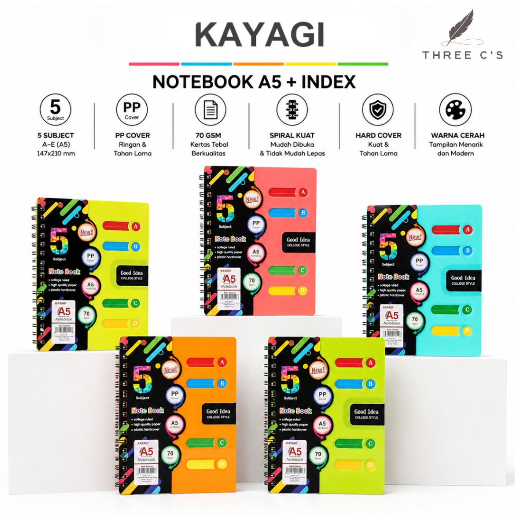 Notebook Buku Catatan Bergaris Spiral A5 Kertas TEBAL