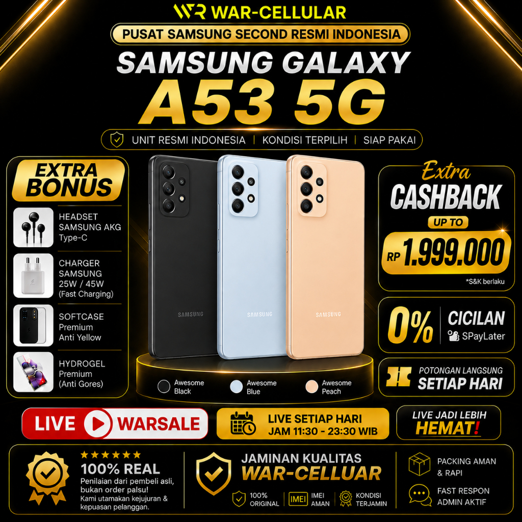 SEIN | SAMSUNG A53 5G 8/256GB & 8/128GB SECOND RESMI INDONESIA