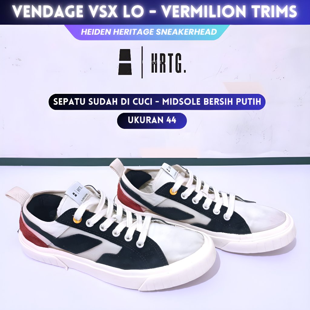 Sepatu  Heiden Heritage VENDAGE VSX LO - VERMILION TRIMS - Ukuran 44 - Mulus Like New