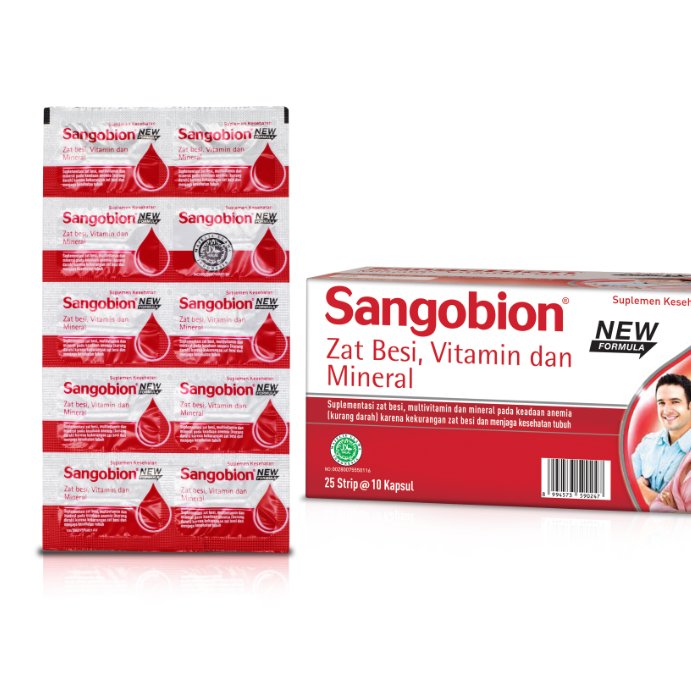 Sangobion Obat Anemia Obat Penambah Darah Sangobion Strip Kurang Darah Zat Besi Ibu Hamil Mens