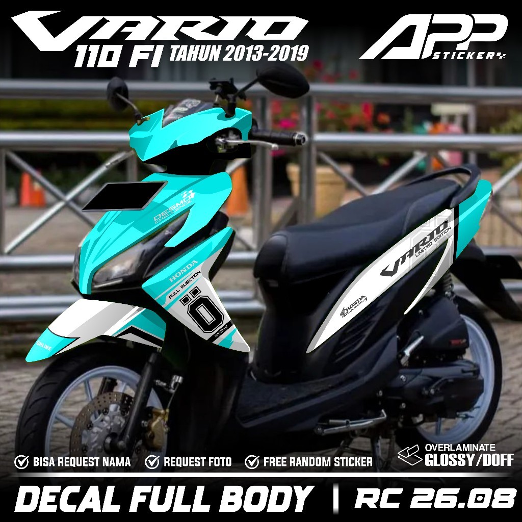 Terbaru COD Decal Sticker Full Body Honda Vario Led 110 Fi 2013 2014 2015 2016 2017 2018 2019 Sticke