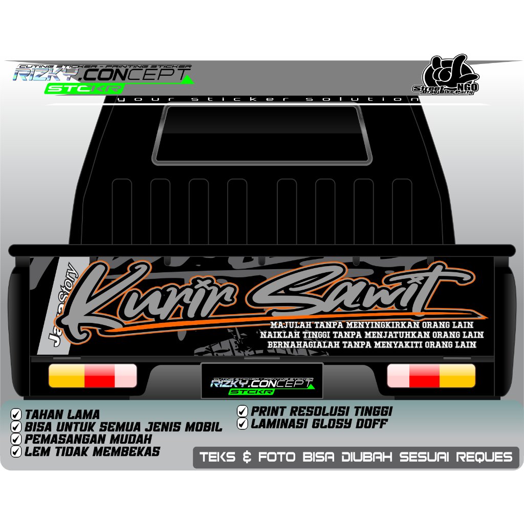 STIKER DECAL ( PRINTING ) PINTU BELAKANG L300 VARIASI KEREN MOBIL L300 L 156