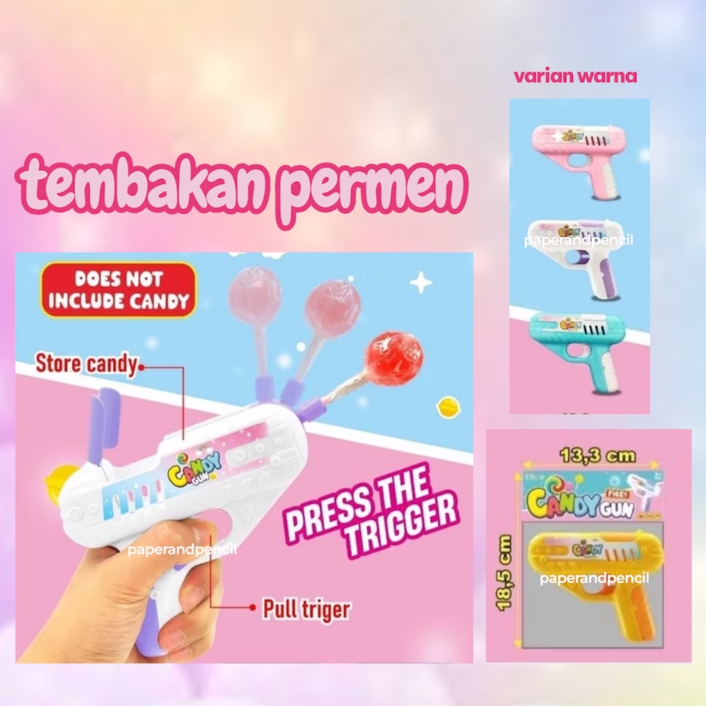 Mainan Lolipop Candy Gun / Mainan Tembakan Permen Lolipop Murah / Mainan Pistol Permen Lolipop