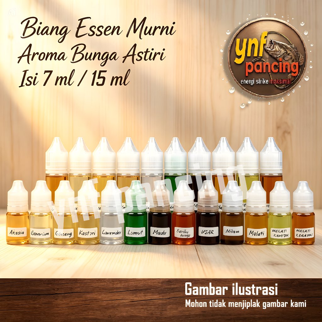YNF Biang Essen Murni Wangi Bunga Astiri Usar AKASIA GERANIUM GINSENG KASTURI LAVENDER LUMUT MADU ME