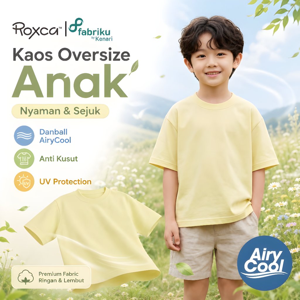 Roxca | Kaos Oversize Anak Outdoor Danball Dry Fit Adem UV Protection Airsm Casual Sporty Unisex