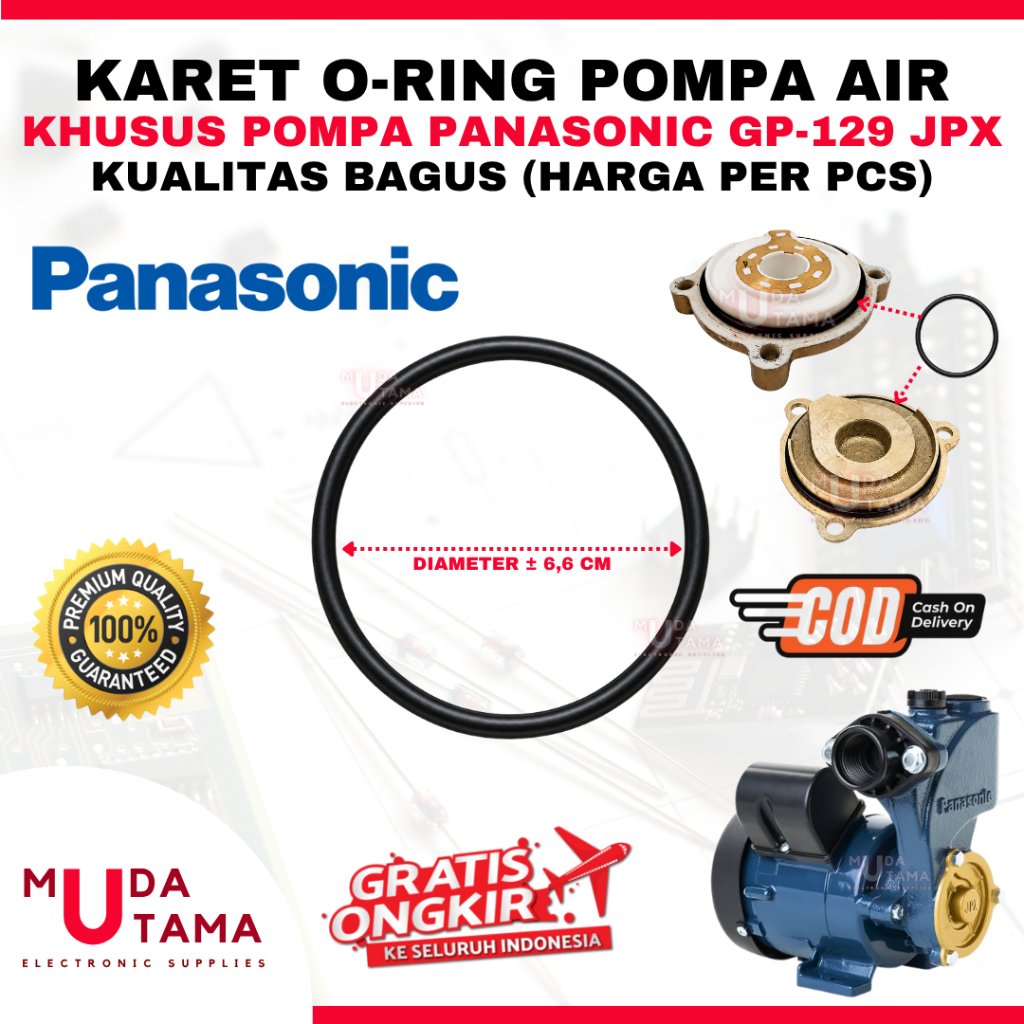 SEAL O-RING IMPELLER POMPA AIR PANASONIC GP129JPX GP 129 JPX - KARET SEAL POMPA AIR PANASONIC GP 129
