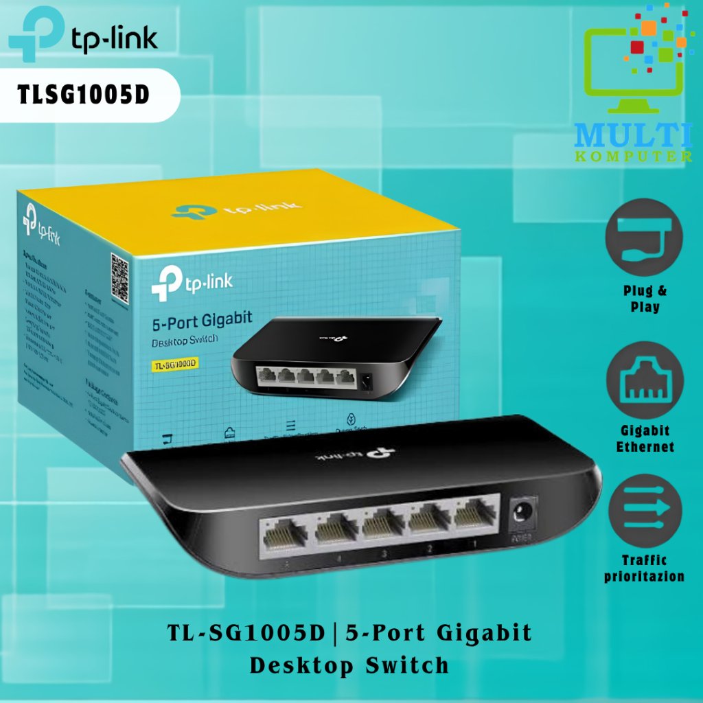 TP-LINK TL-SG1005D TPLINK 5-Port Gigabit Desktop Switch Hub 5 Port
