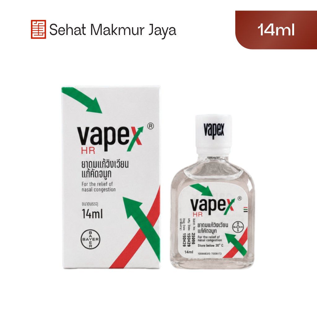 Vapex Minyak Angin Thailand 14ml - Hidung Tersumbat Pilek Pusing Menthol Eucalyptus