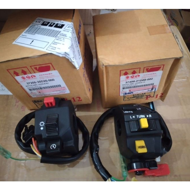 SEPASANG HOLDER SAKLAR KANAN KIRI SUZUKI SATRIA 2 TAK TORNADO SHOUGUN 110 ORIGINAL SGP THAILAND