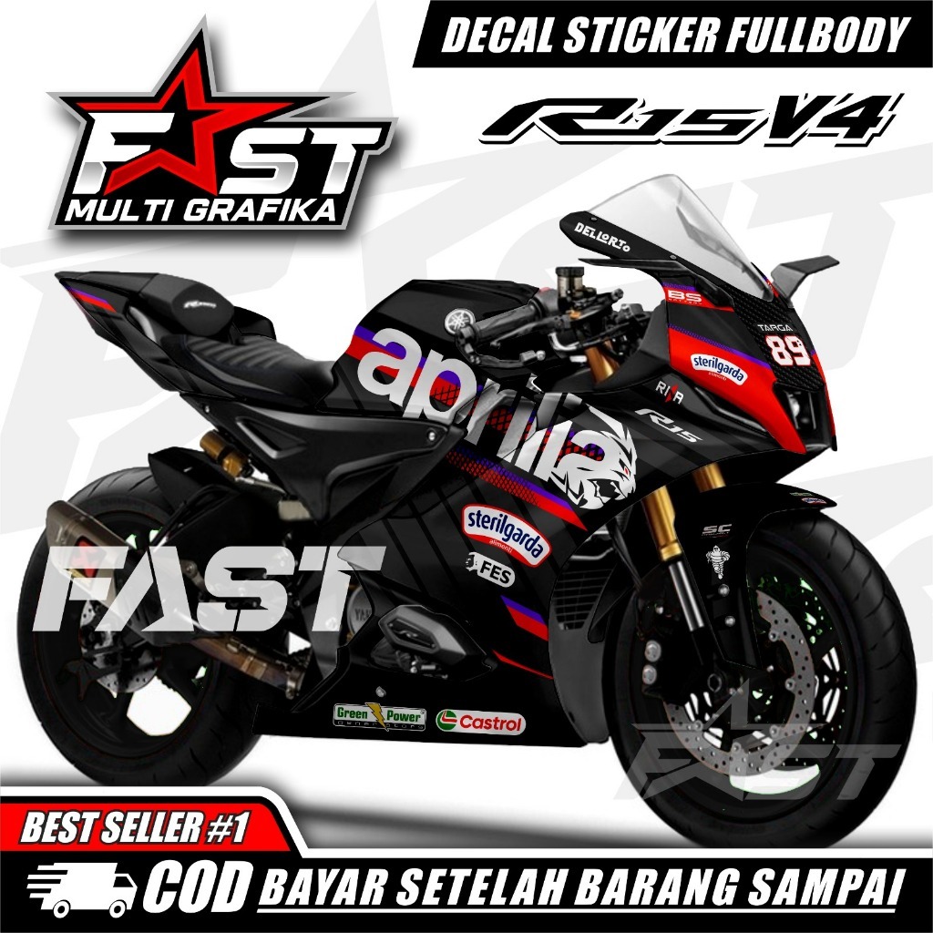 Stiker Decal Yamaha R15 V4 Stiker Striping Full Body variasi sticker striping motor aksesoris motor 