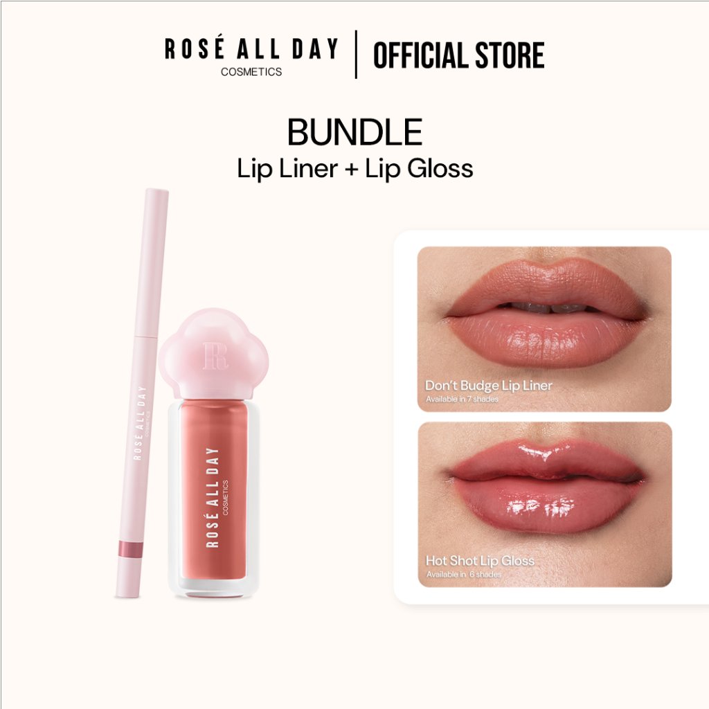 [Bundle] Rose All Day | Don't Budge Lip Liner + Hot Shot Lip Gloss | Smudgeproof Lip Liner + Balmy L