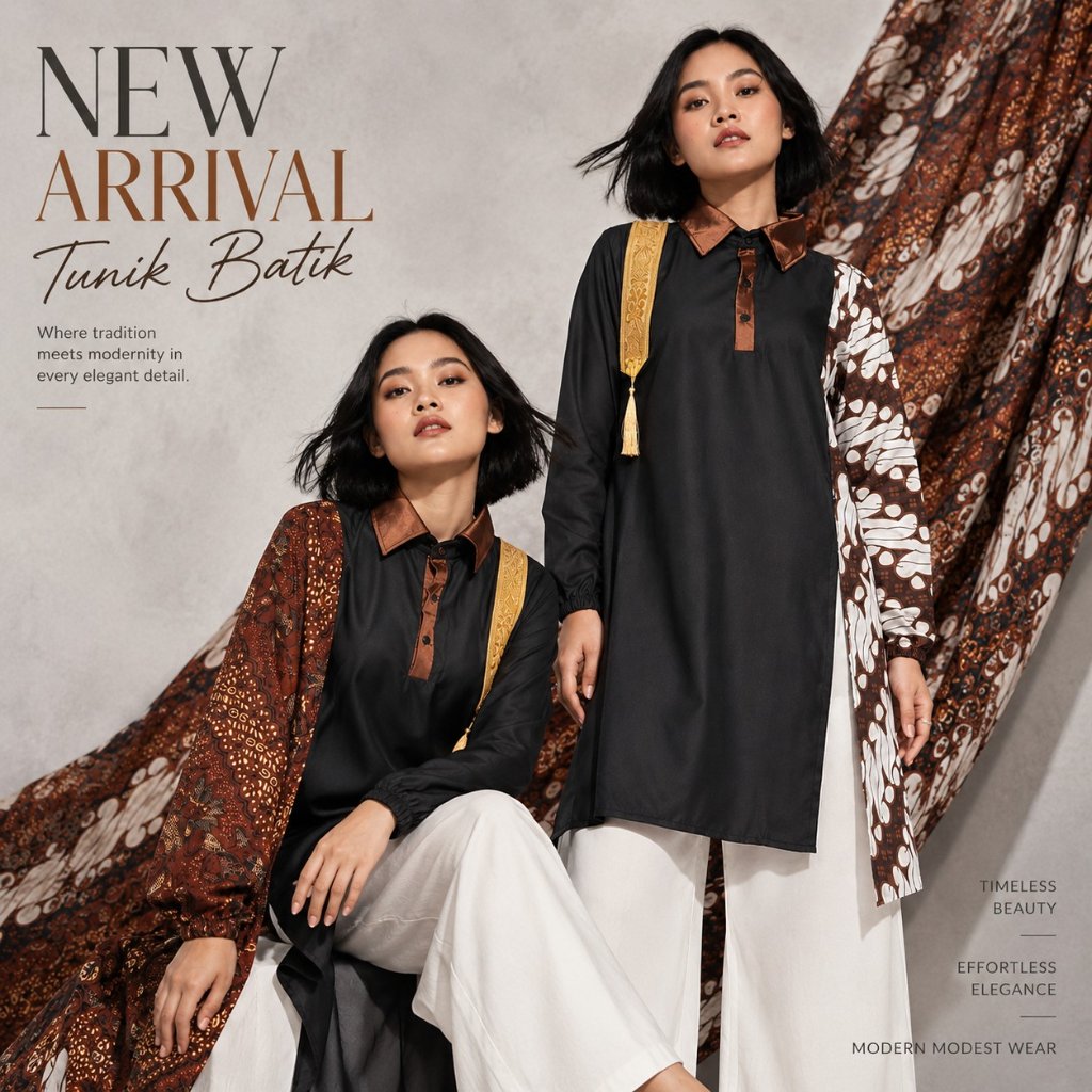 GEGGO - VEHA Tunik Wanita Allsize Bahan Katun Mix Batik Formal Non Formal Casual Nyaman di gunakan