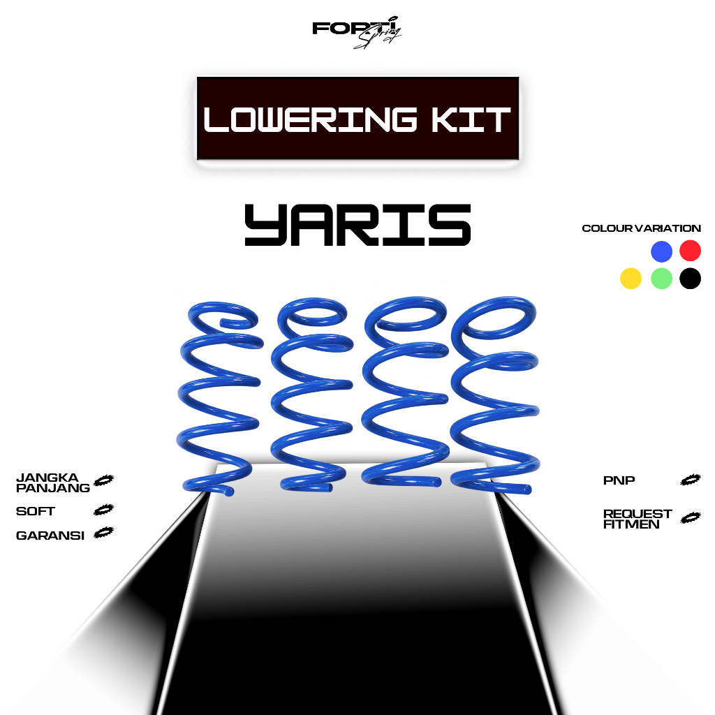 Per Ceper Mobil / Lowering Kit [PNP] Yaris Depan&Belakang / Per Ceper Custom Nyaman&Empuk