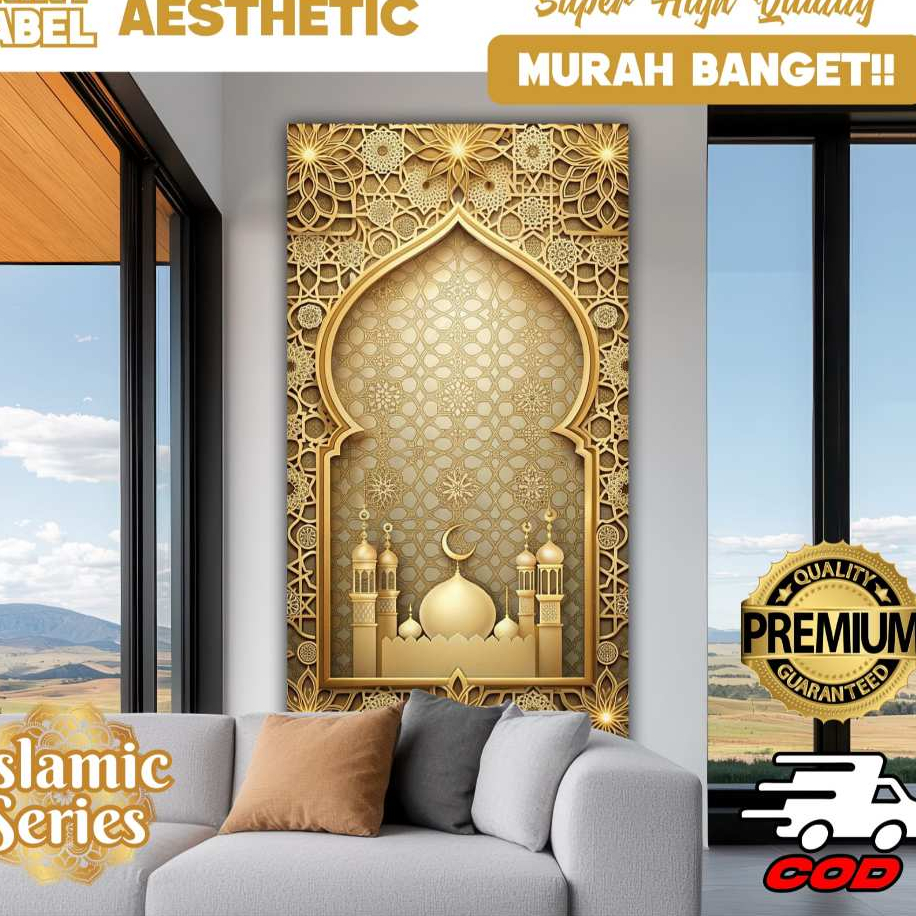 WALPAPER DINDING 3D UV AESTETIK MOTIF MIHRAB MASJID / WALPAPER DINDING TAHAN / SD 026