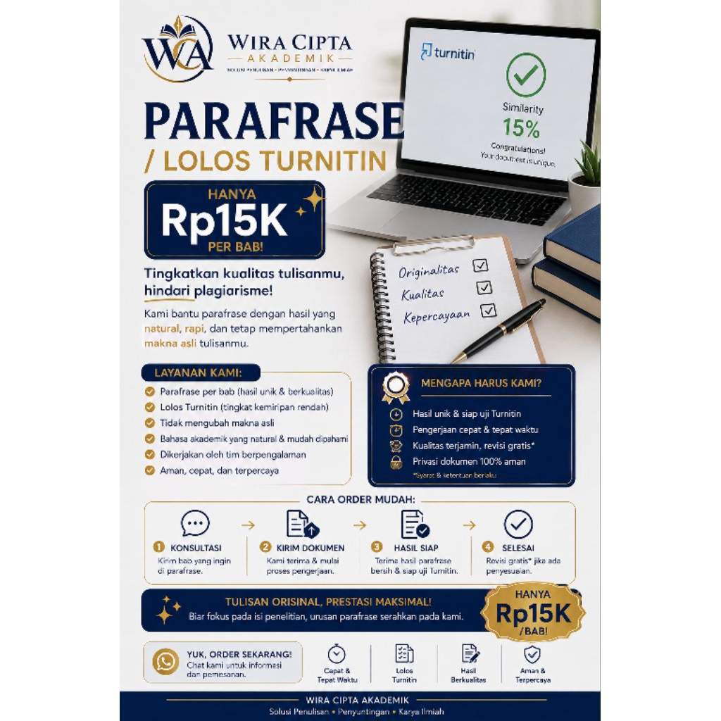 PARAFRASE PROPOSAL & SKRIPSI (JASA TURNITIN) DIBAWAH 20%