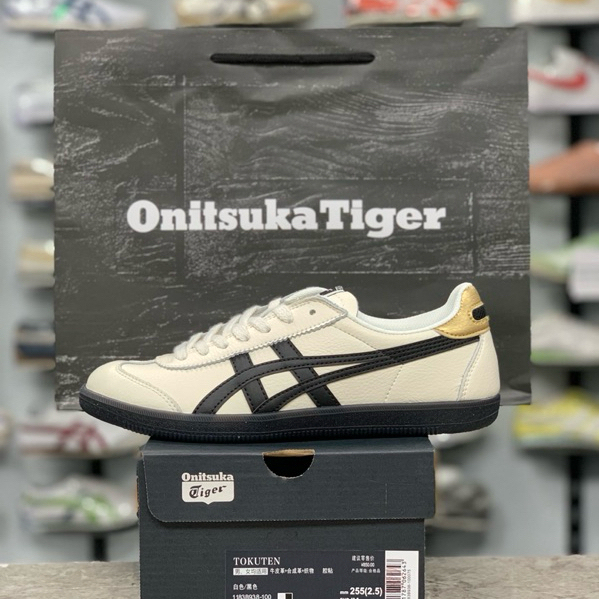 Sepatu Onitsuka Tokuten White Black Gold Original