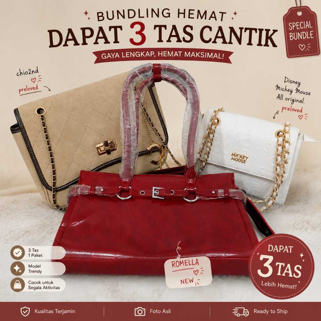 Tas Wanita shoulder bag Romella NEW + Disney Mickey Mouse + Chio2nd ALL ORIGINAL