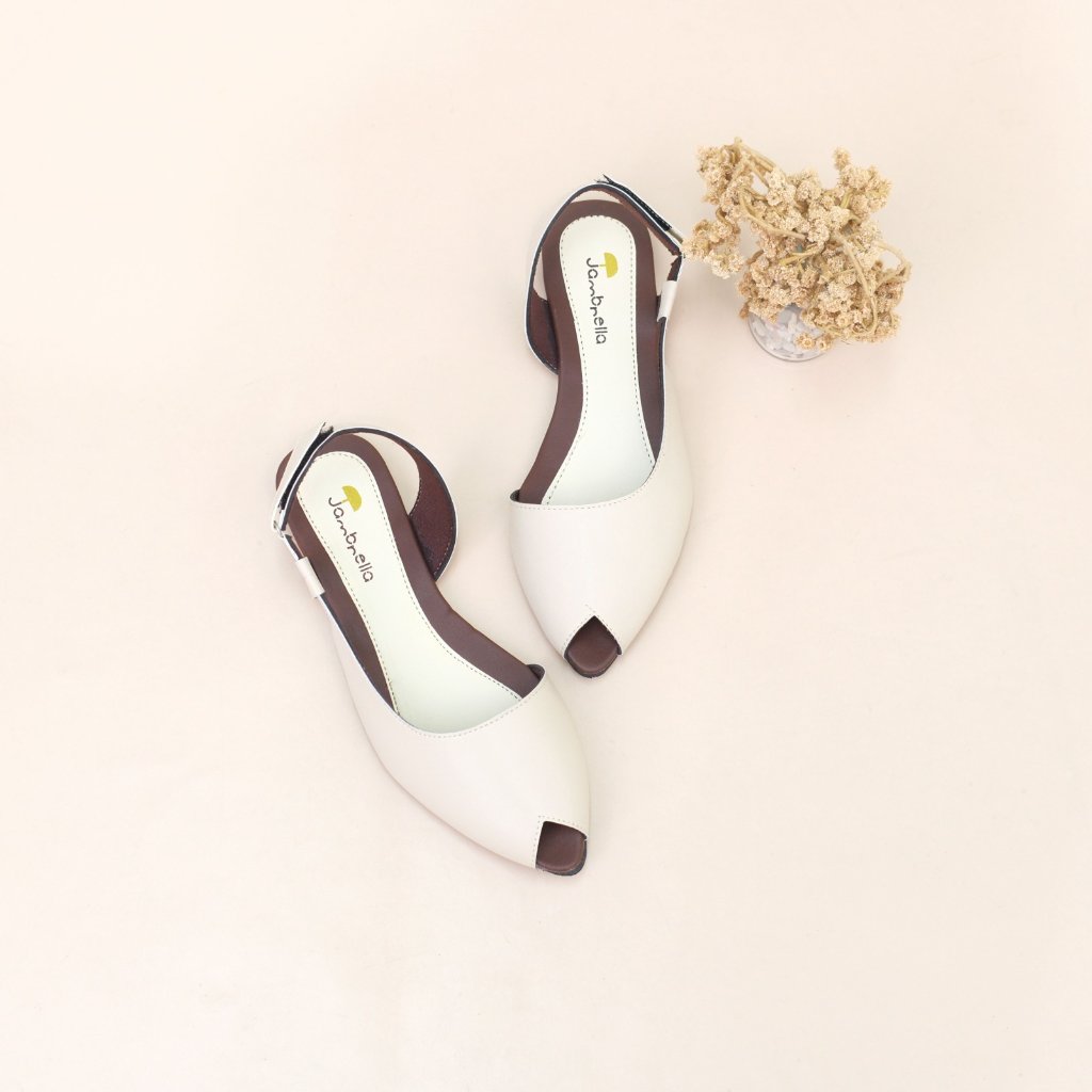 Jambrella NEW MEYDEN CREAM sandal talincang wanita sandal harian elegan flat